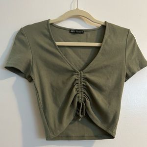 ZARA - rib cinched crop top